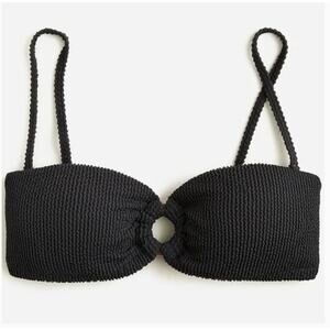 J Crew Textured O Ring Bandeau Bikini Top 3X NWT Black Swim BP264 J.Crew